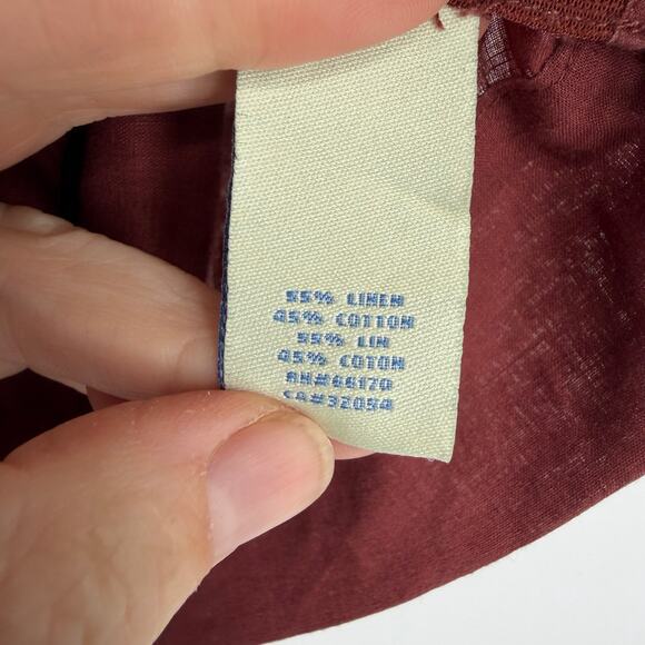 Odille Top Women’s 4 Brown Linen Crochet Lace Pleats Feminine Romantic Bohemian - Picture 4 of 9